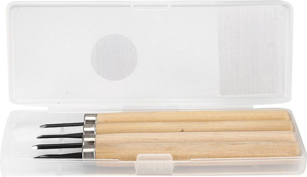 4pcs Holzschnitzmesserhandbuch Scharfschärfer Stempelstempelmesser Werkzeuge Set (#1)