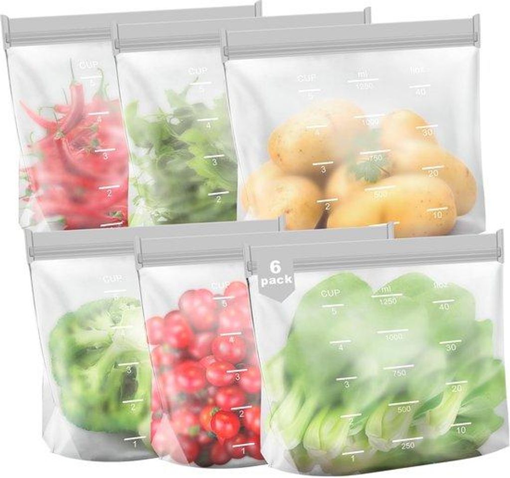 Sacs de congélation en silicone, lot de 6, réutilisables, Image du produit 