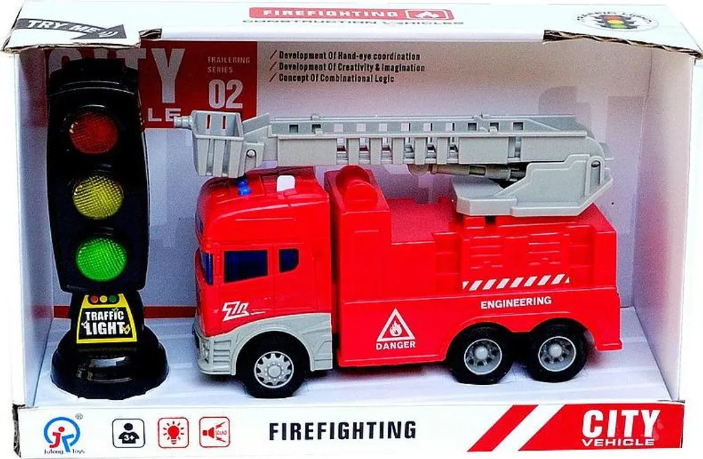 Camion de Pompiers Motorisé avec Sons et Lumières - Format 23,5 cm