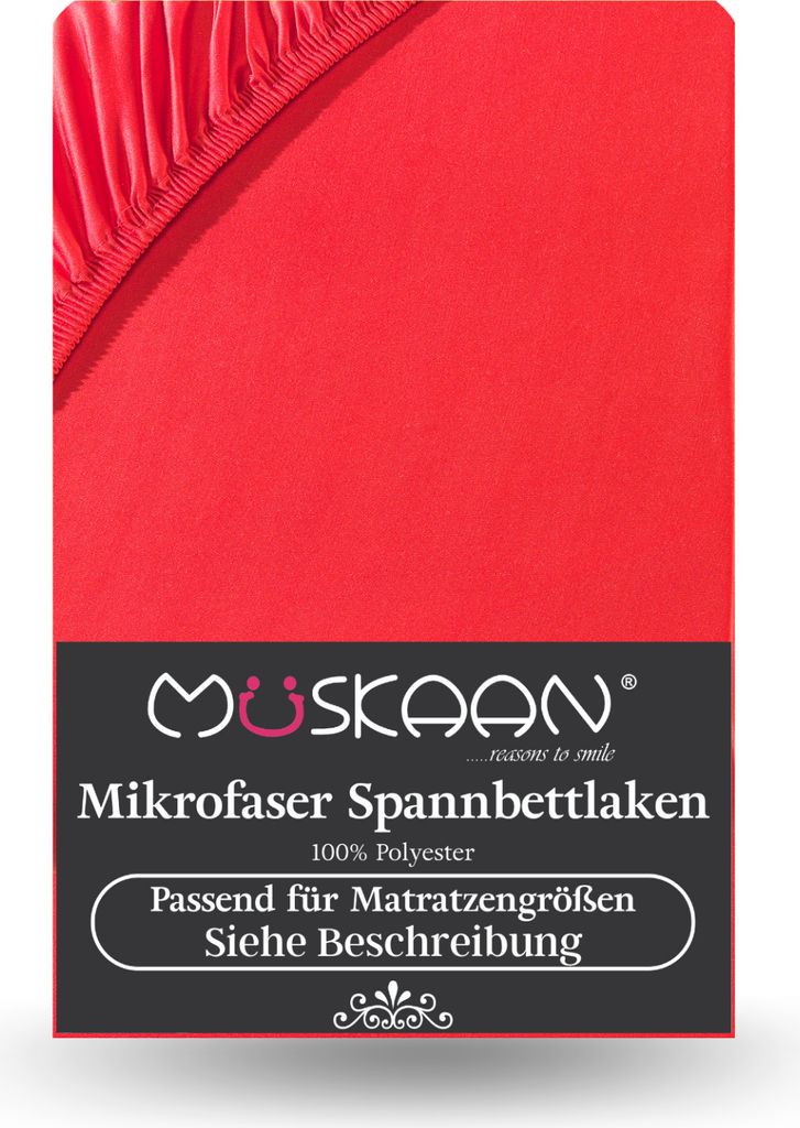 Mikrofaser Spannbettlaken 140x200 cm - 160x200 cm Betttuch Laken rot