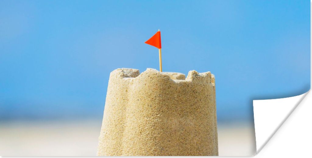 MuchoWow Poster Sandburg - Strand - Muscheln - Sommer 160x80 cm - Foto Poster