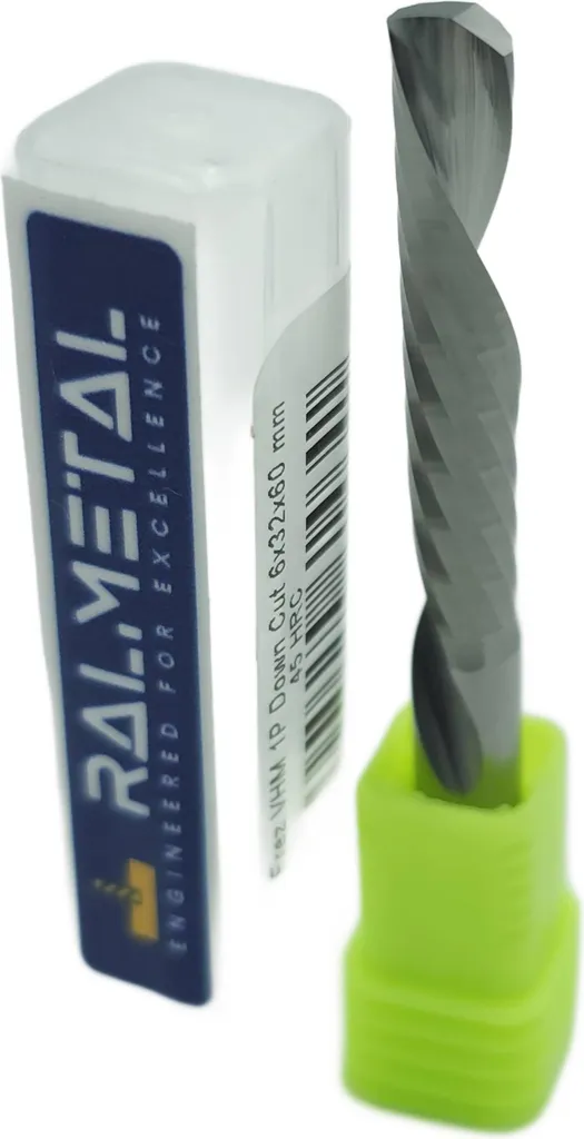 Fresa per legno in metallo duro integrale 1P taglio discendente 6 x 32 x 60 mm