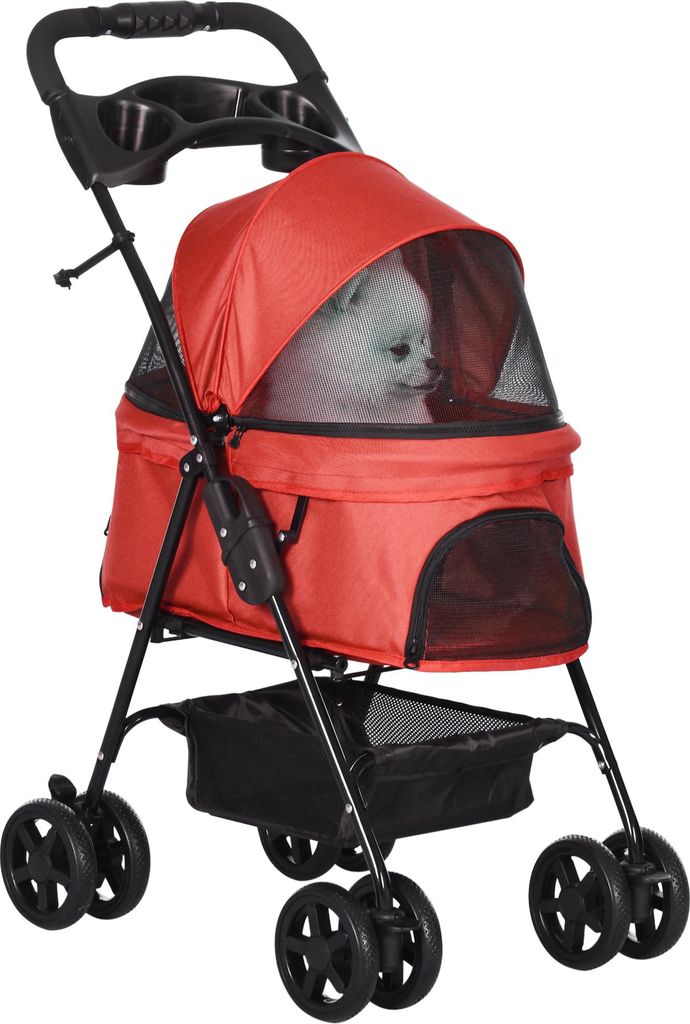Wózek dla psa D00-127RD, buggy, składany, dla małych psów i Zdjęcie produktu 