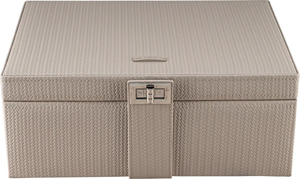 WINDROSE Corbello Boîte à bijoux en cuir taupe - Rangement luxe 803356