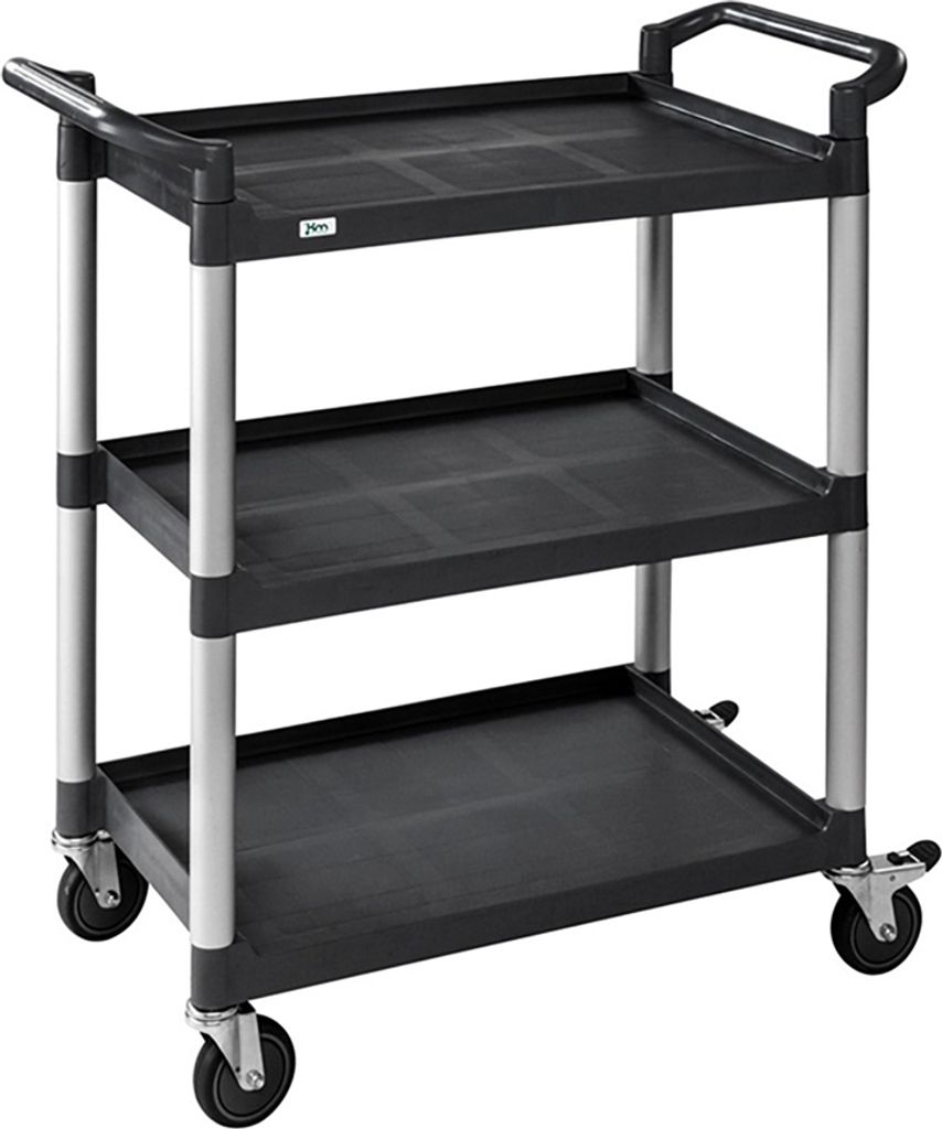 Kongamek Kunststoffwagen in schwarz 625x415mm Ladefläche mit 3 Etagen