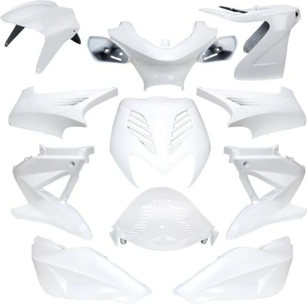 Kit carénage 11 pièces ABS blanc haute résistance Yamaha Aerox 50