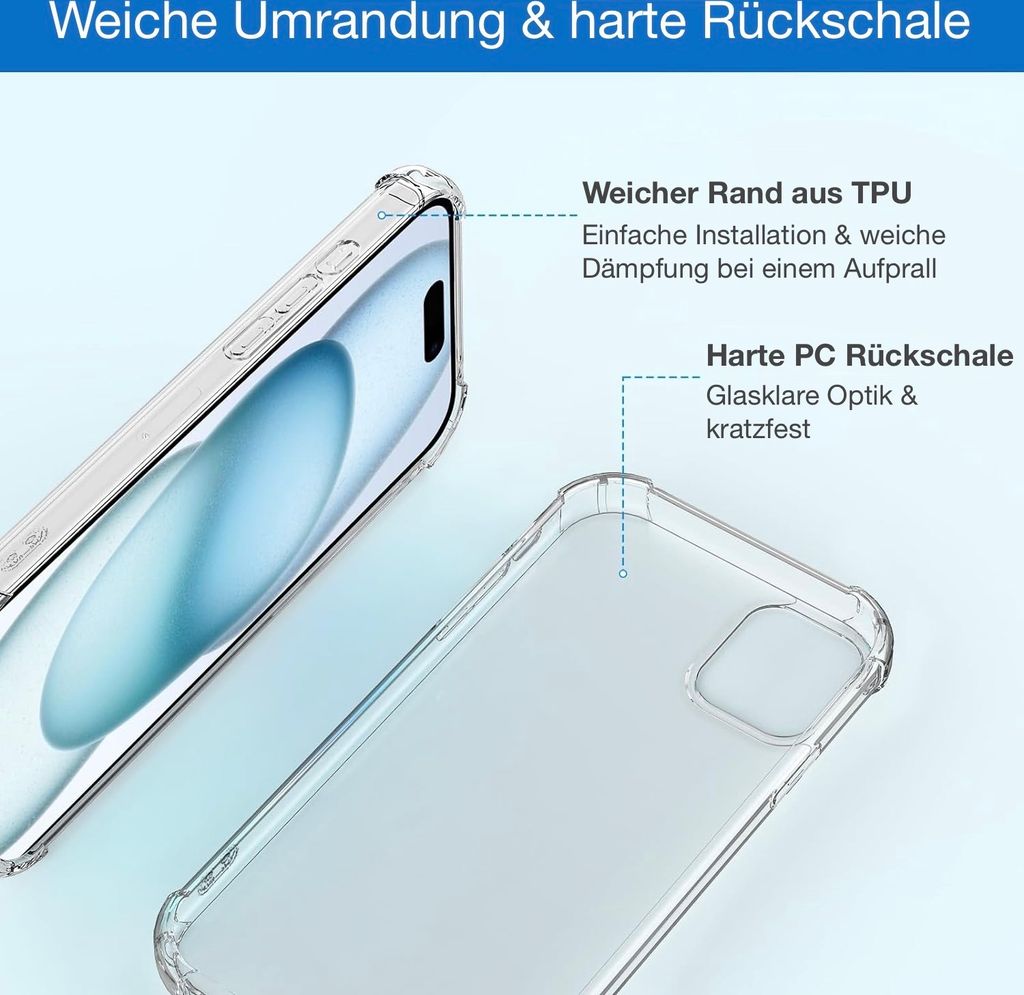 iPhone 15 Hülle AVANA Schutzhülle Klar Durchsichtig Bumper Produktbild 4