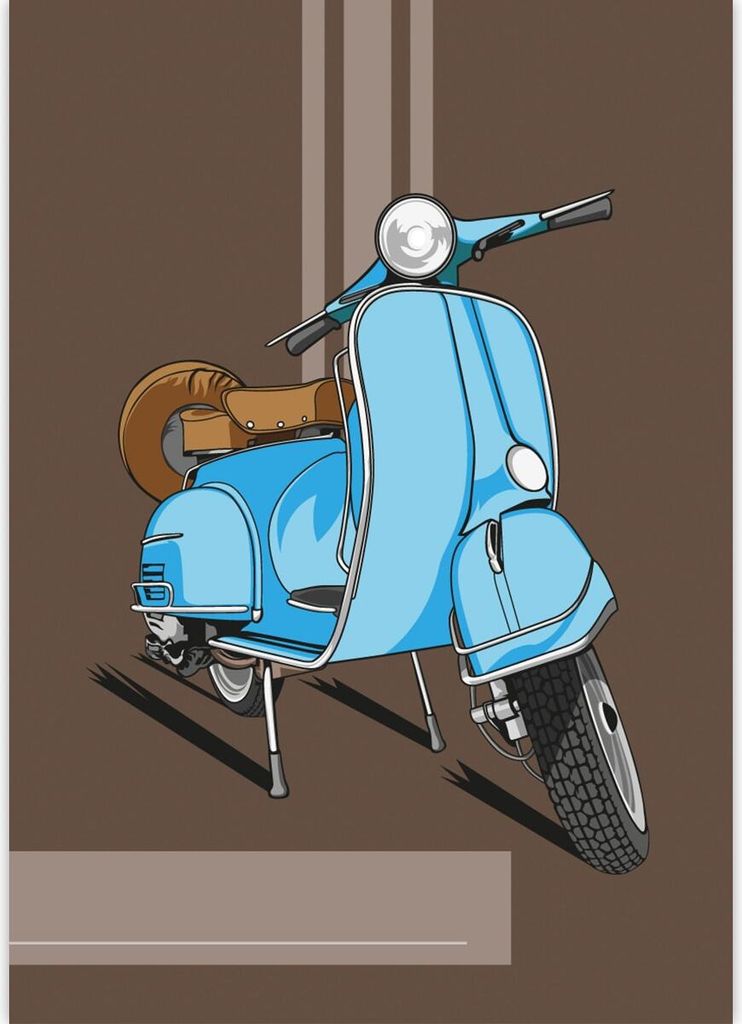 Schicker DIN A3 Malblock mit Vespa auf braun