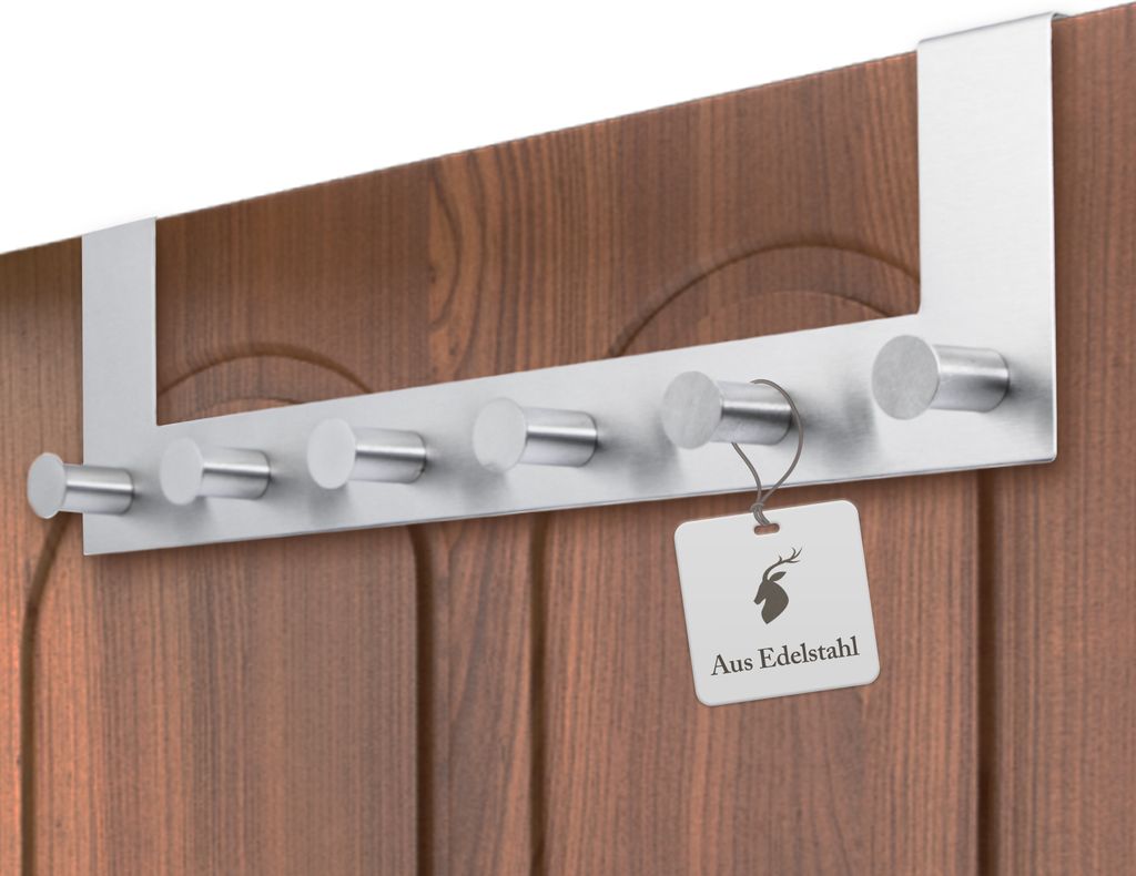 Türgarderobe Edelstahl mit 6 Haken Produktbild 1