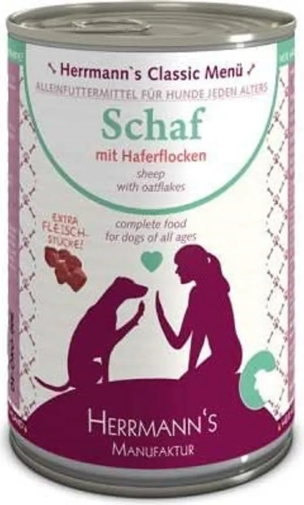 Pâtée Chien Digestion Sensible Mouton Avoine Herrmanns 12x400g