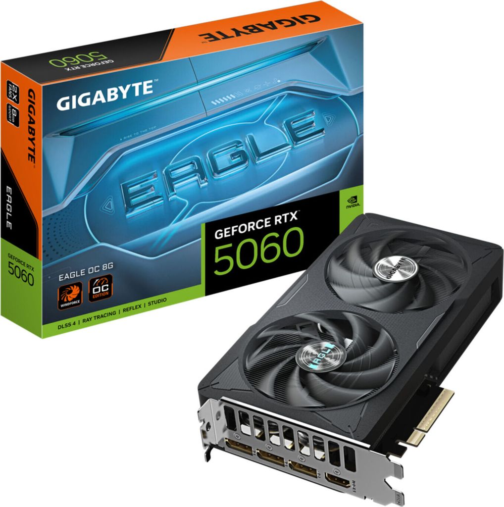 GIGABYTE GeForce RTX 5060 EAGLE OC, Grafikkarte, (DLSS 4, 3x