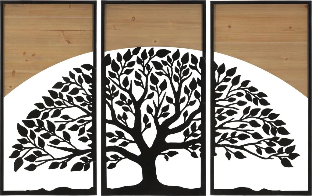 Triptyque mural Arc Mauro Ferretti 105x70 cm style industriel noir brun