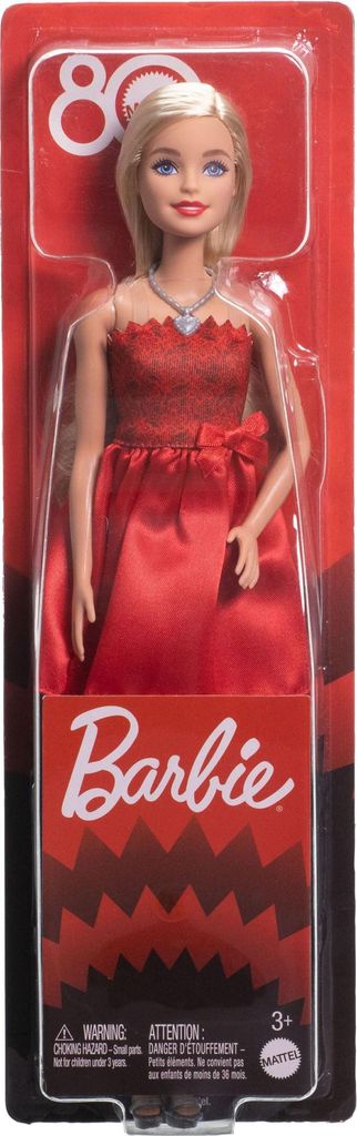 Rubínovo červená módna bábika Barbie k 80. výročiu od Obrázok produktu 