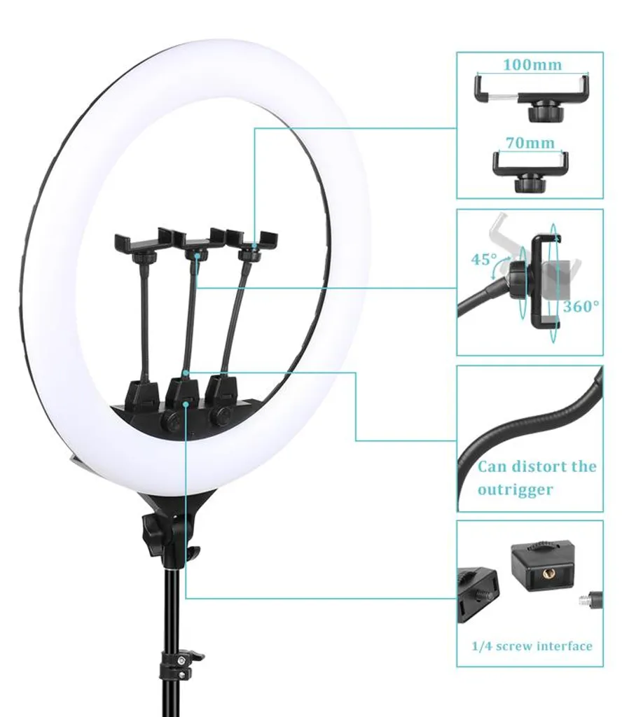 Ring Light LED 22 pouces kit complet pour éclairage studio et vidéo