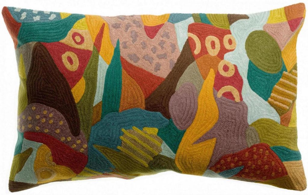 Besticktes Kissen Izel mineral 40 x 65 cm Vivaraise