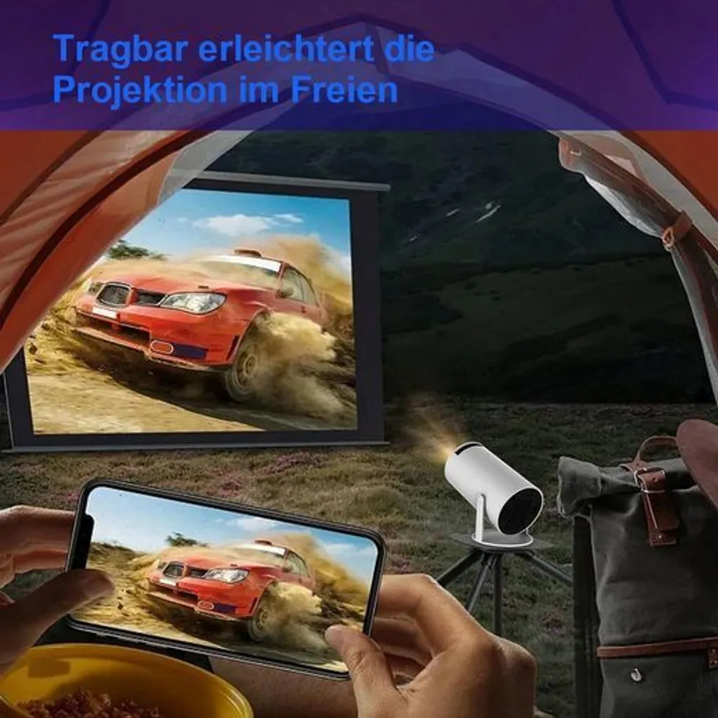 Projecteur de poche Android 11 avec objectif rotatif à 180 degrés