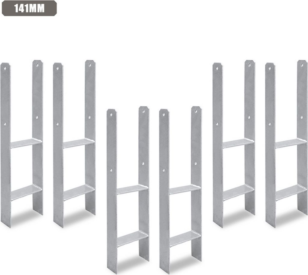 TolleTour Pfostenanker Bodenhülse Stützenfuß Stütze Pfostenträger 141mm 6 Stück