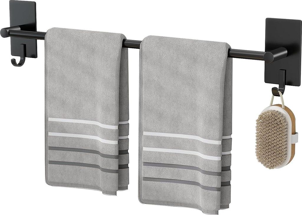 Porte-serviettes moderne mural - RVS Matzblack - 60CM - 2 Image du produit 