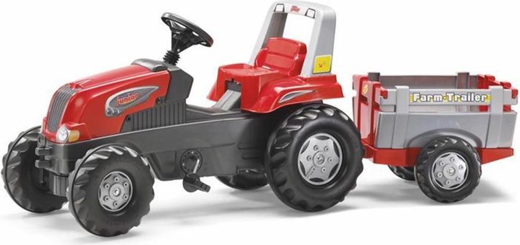 Rolly Junior RT pedálový traktor s vlečkou červeno-šedý Obrázok produktu 