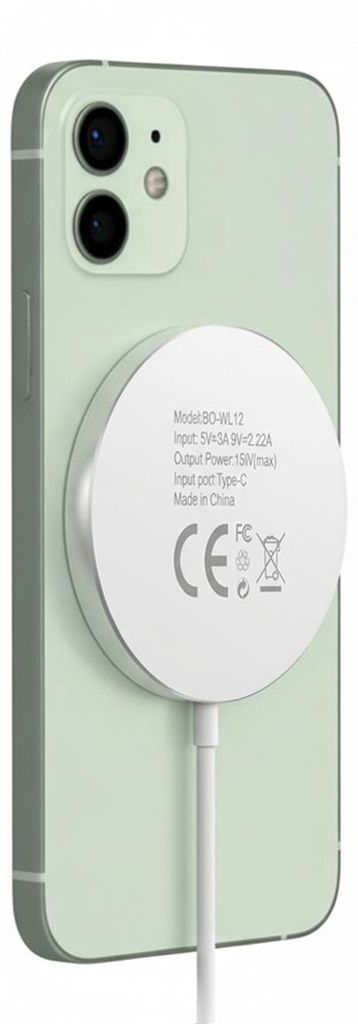 Mayaxess, Magnetisches 15W MagSafe Ladegerät für iPhone 12, Weiß