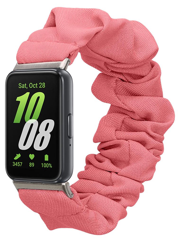kwmobile Ersatz Armband kompatibel mit Samsung Galaxy Fit 3 - Smartwatch Scrunchie Haargummi Design Rosa - Innenmaße 14 - 19 cm