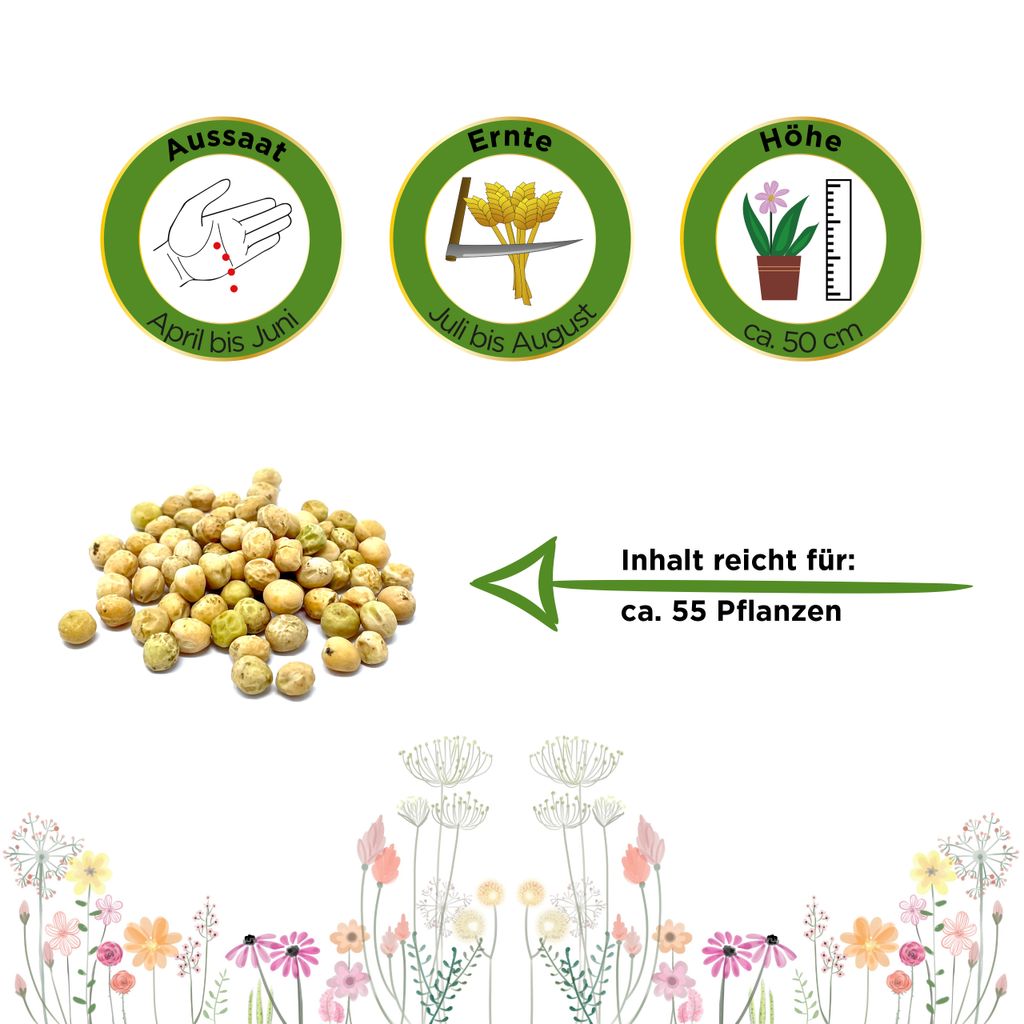 BIO Erbsensamen Norli – Zuckererbse, Frühe Sorte, Ca. 150 Pflanzen, Resistent Gegen Fusariumwelke