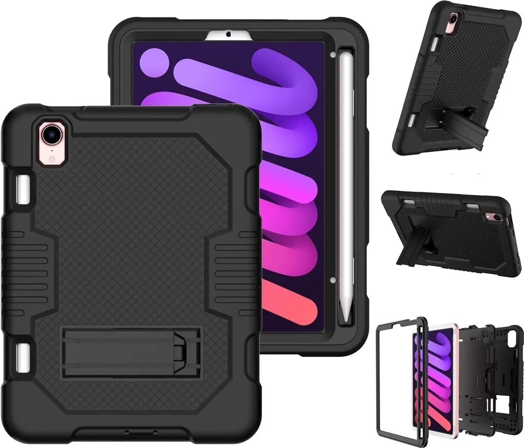 Custodia per iPad Mini 6 8,3" con supporto e stilo nero - 2