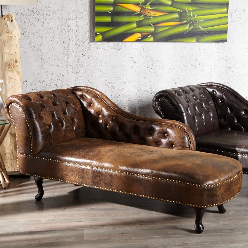 riess-ambiente Chesterfield Récamière 170cm antik braun mit Produktbild 