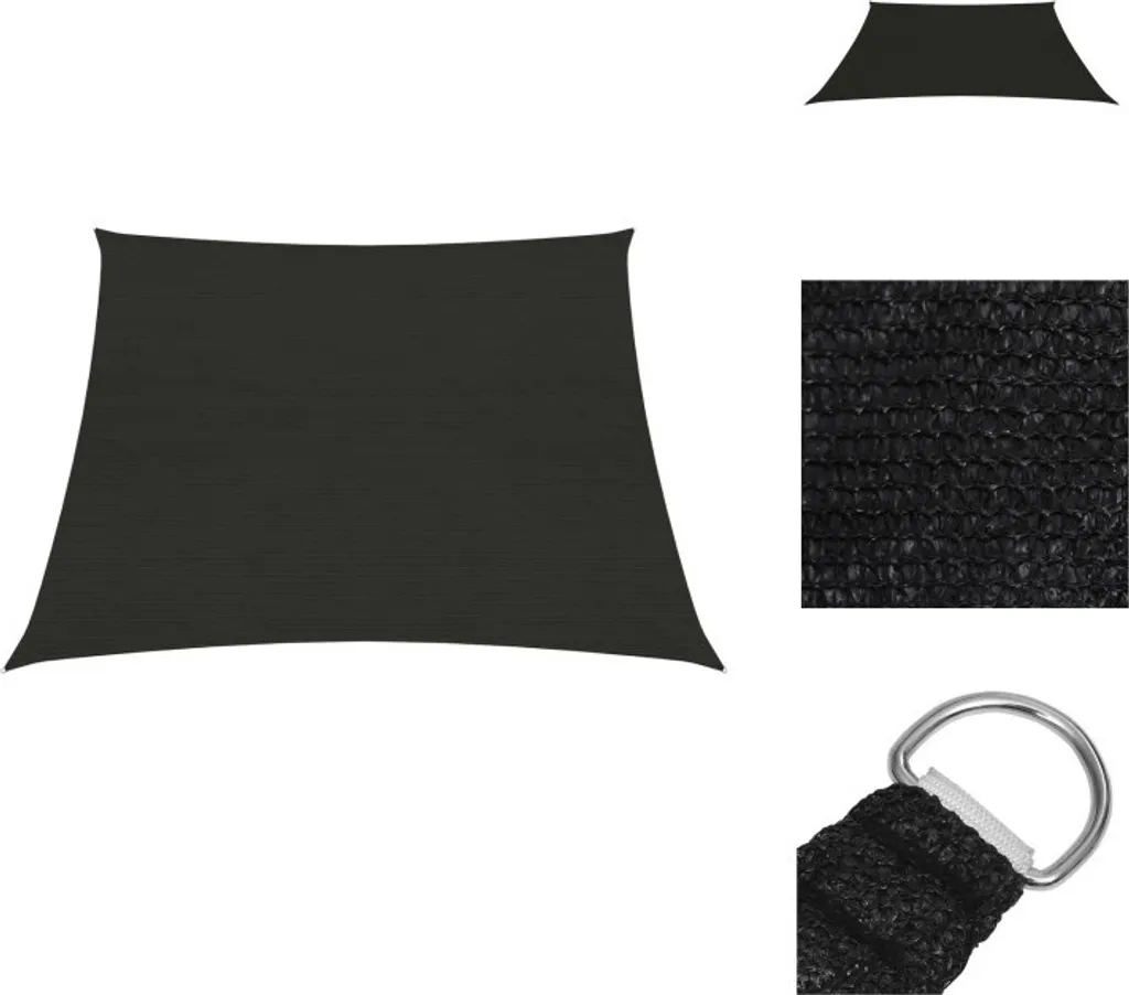 vidaXL Tenda da sole 160 g/m² Nero 3/4x2 m HDPE - Ombrelloni e tende da sole