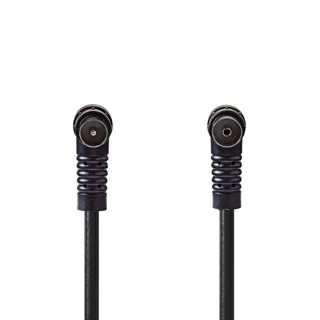 Nedis Koaxial Kabel - IEC (Coax) Stecker - IEC (Coax) Buchse - Vernickelt - 120 dB - 75 Ohm - 4-fach geschirmt - 3.00 m - Rund - PVC - Schwarz - Label