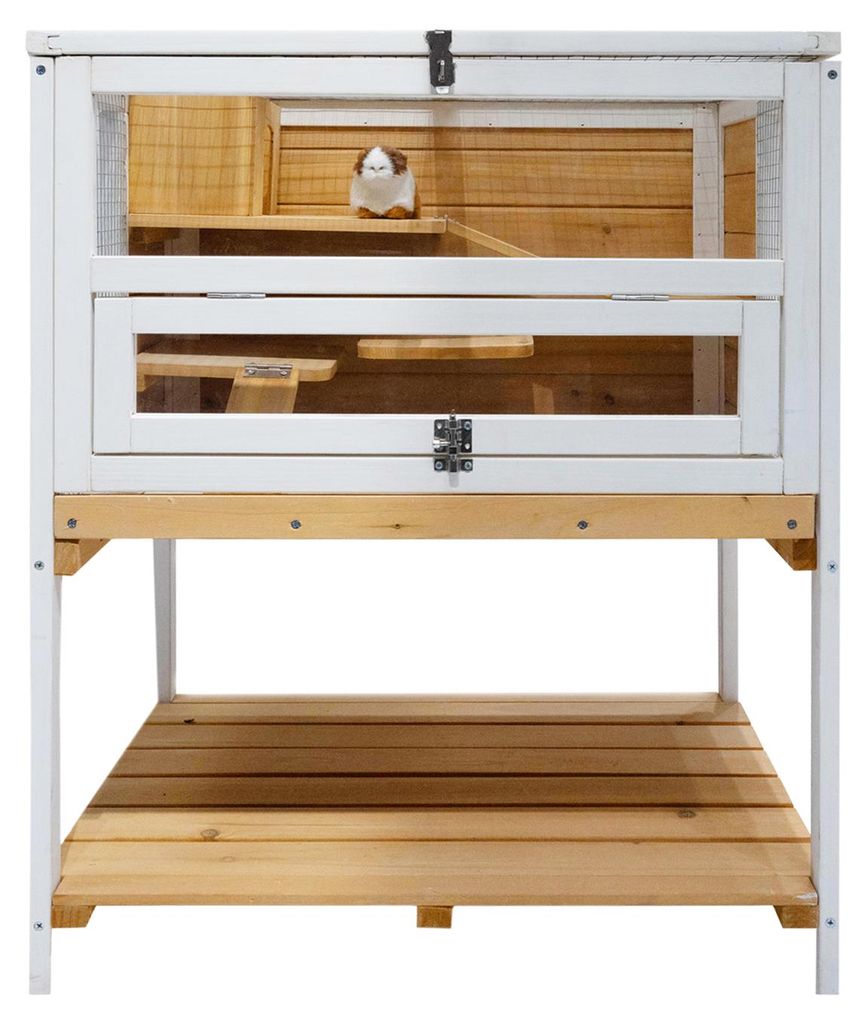 Hamsterkäfig Gino Deluxe aus Holz mit 3 Ebenen, Produktbild 