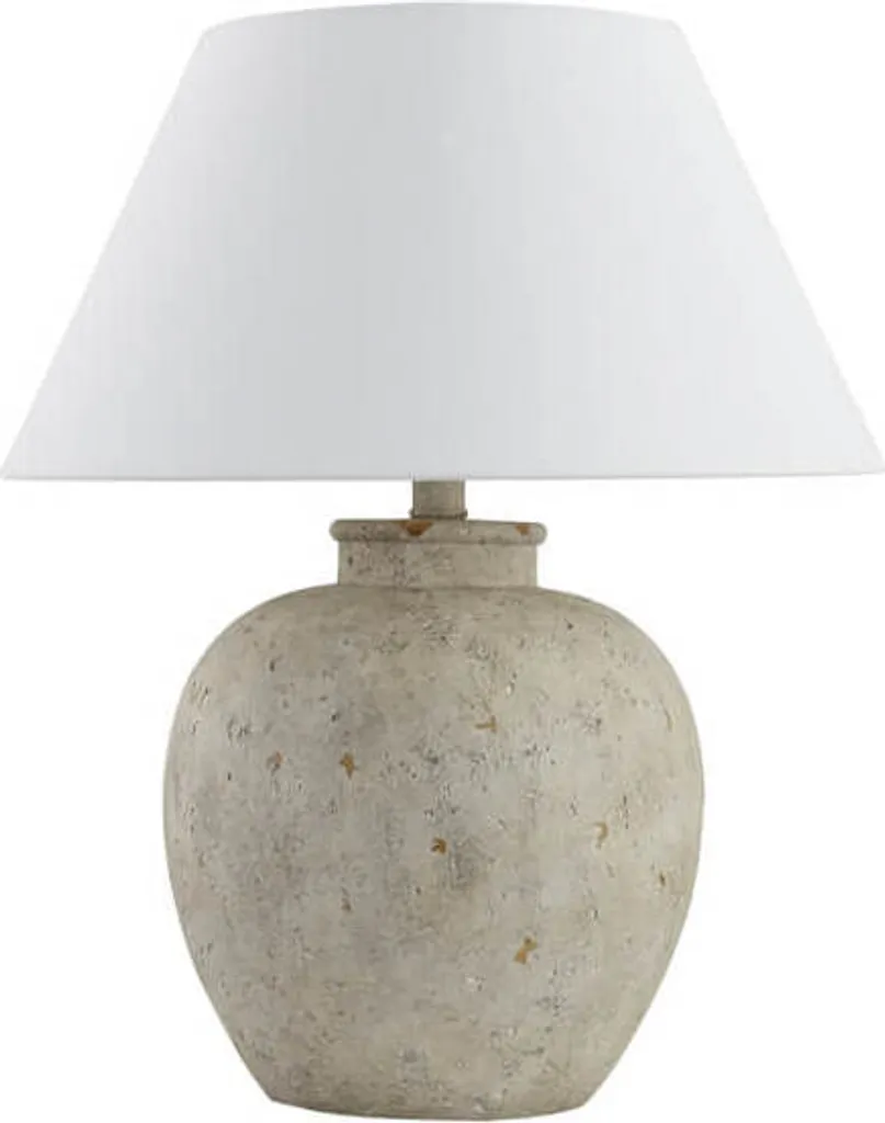 Petite lampe de table design minéral blanc LENE finition élégante