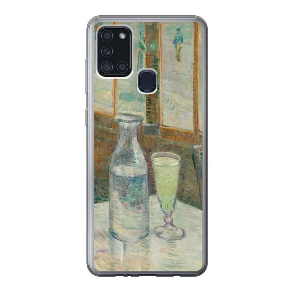 MuchoWow Handyhülle Schutzhülle Hülle für Samsung Galaxy A21s Couchtisch mit Absinth - Vincent van Gogh Silikon Softcase Handy Hülle - Harts...