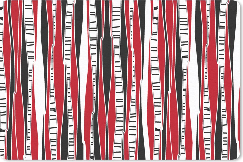 MuchoWow Schreibtischunterlage Rot - Muster - Baum 60x40 cm - XXL Mauspad - Großes Mauspad