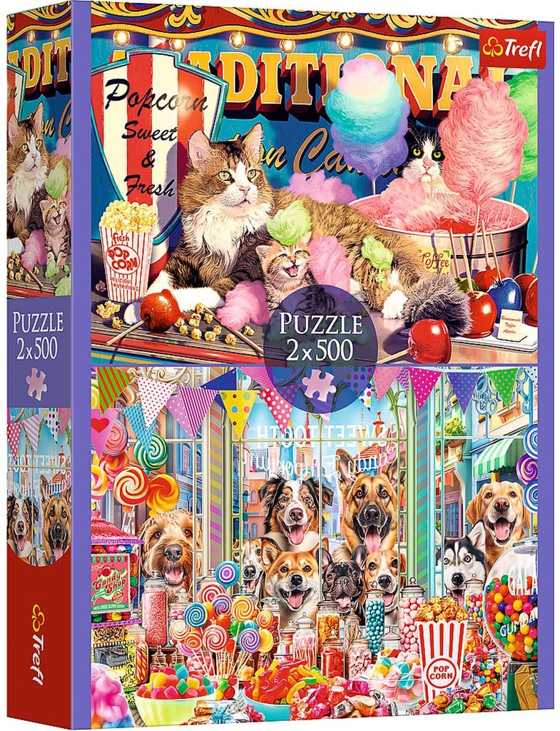 Trefl Puzzle 2 x 500 el. Puszyści przyjaciele, 500 szt., Zdjęcie produktu 