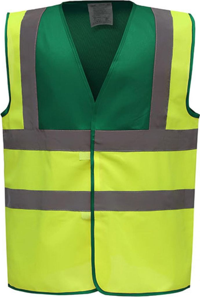 YOKO HVW100 | Sicherheitsweste High Visibility 2 Bands & Braces Waistcoat - Farbe: Paramedic Green/Hi-Vis Yellow - Größe: XL