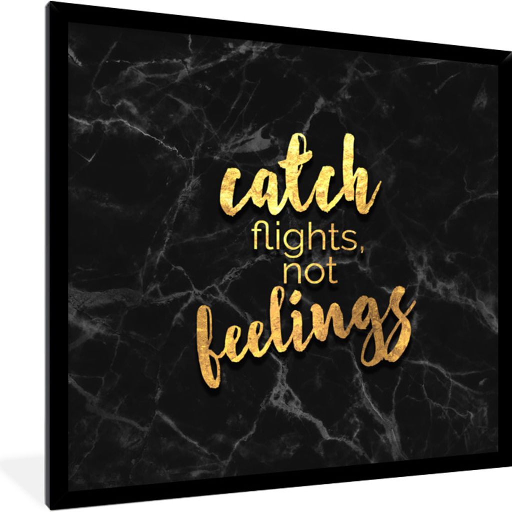 MuchoWow® Gerahmtes Poster Zitat - Reisen - Marmor 40x40 cm Produktbild 