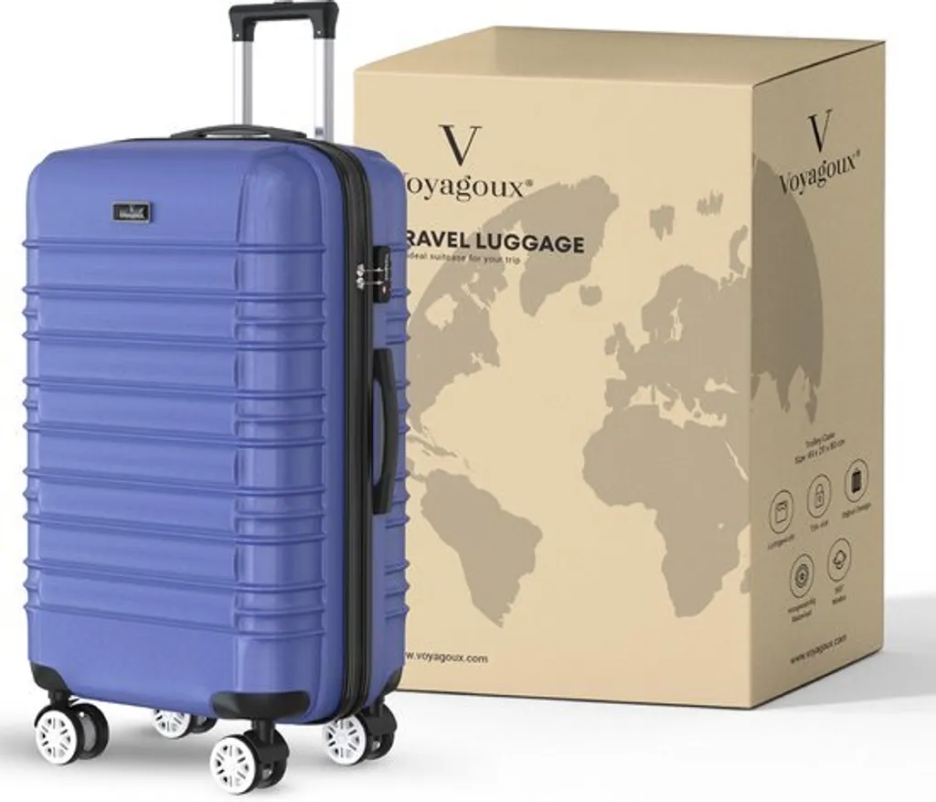 Set de 2 Valises à Roulettes Voyagoux AVALON Bleu pour Tout Voyage - 14