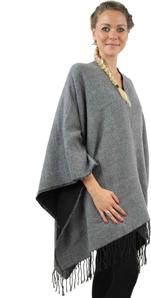 Antonio Cape,Poncho, uni color  grau Produktbild 
