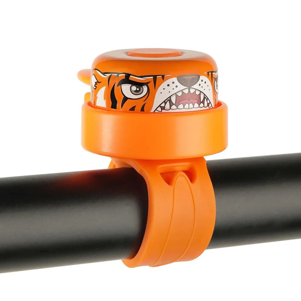 Sonnette de vélo enfants colorée Orange Tiger avec son clair - 2