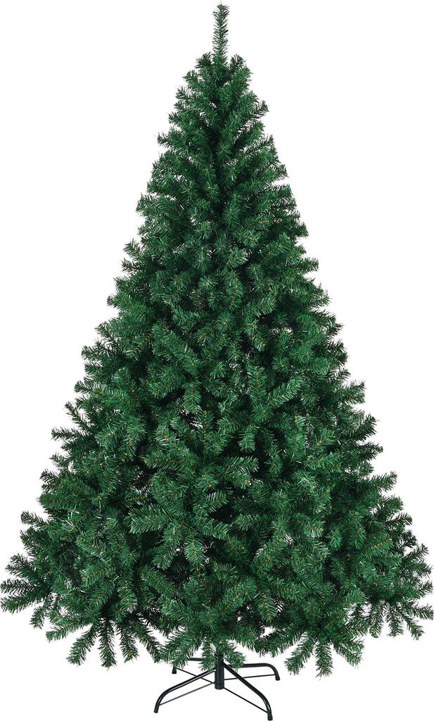 7 Fuß künstlicher Weihnachtsbaum, Weihnachtskiefer mit 850 Zweigspitzen und stabilem Metallständer für Büro, Zuhause, Geschäft, grün, 7 ft