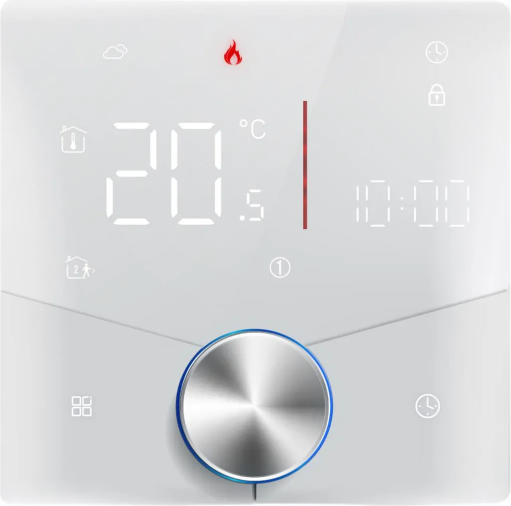 Thermostat mural tactile LED avec programmation hebdomadaire 7x6