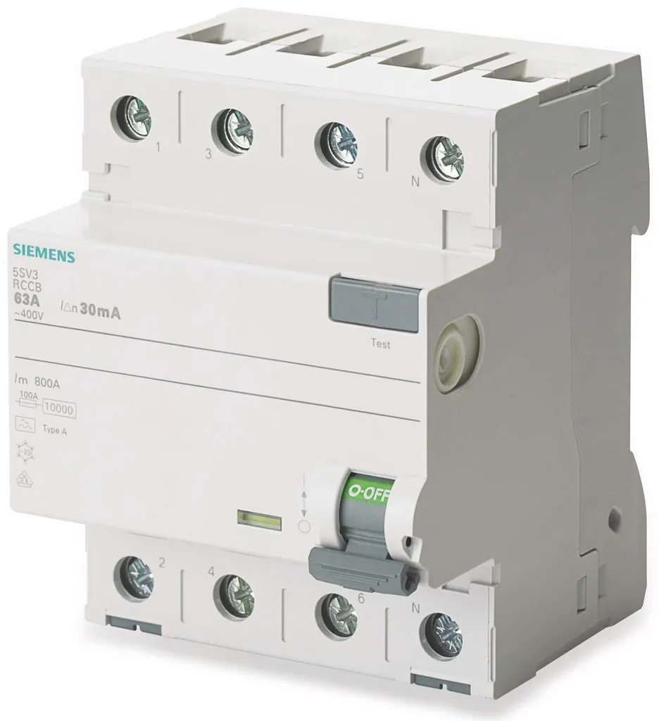 Interrupteur différentiel Siemens 5SV3346-6 4P 63A 30mA Type AC