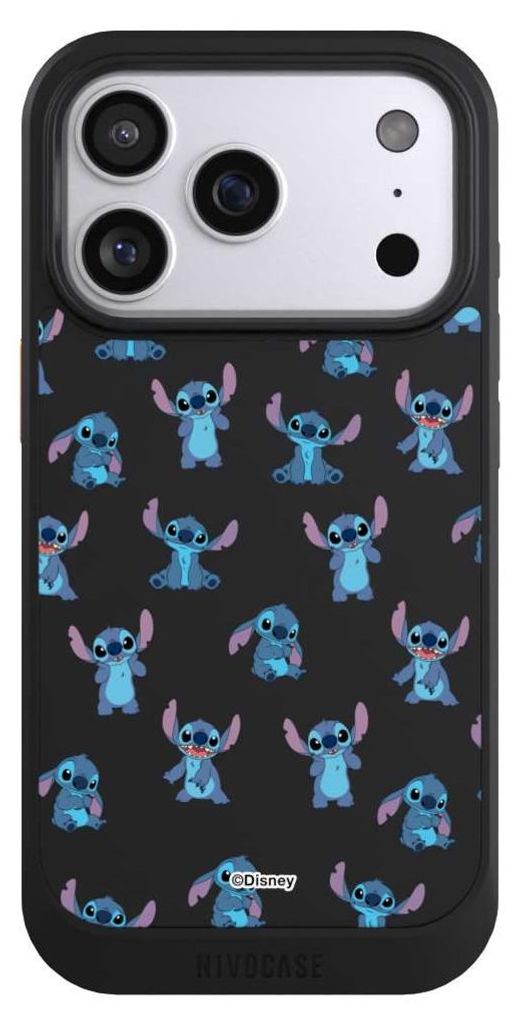 NIVOCASE Hülle für Apple iPhone 17 Pro Handyhülle NIVOcore Case Schwarz Disney Offizielles Lizenzprodukt Lilo & Stitch