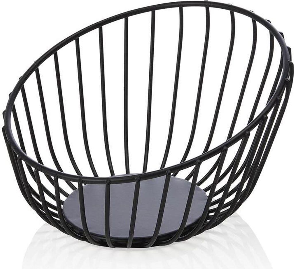 Buffetkorb, Ø 16 cm, Höhe 9,5 cm, schwarz pulverbeschichtet, Metall