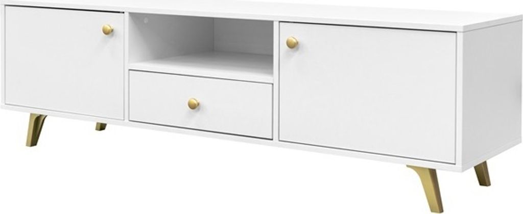 Lowboard Sideboards SIENA RTV Schrank Wohnzimmer (Weiss)
