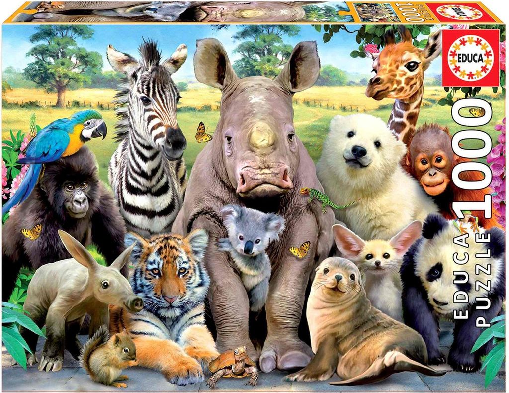 Educa 15517, Lustige Zootiere, 1000 Teile Puzzle für Produktbild 