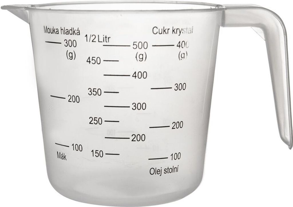 Orion Messbecher Küche Messkanne mit Skalierung Transparent 0,5 L