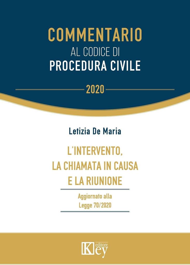 de Maria, L: L' intervento, la chiamata in causa e la riunio