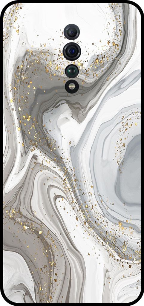 Smartphonica Telefon Fall geeignet für Oppo Reno Z mit Marmor-Druck - TPU zurück Abdeckung Fall Marmor-Design - Silber
